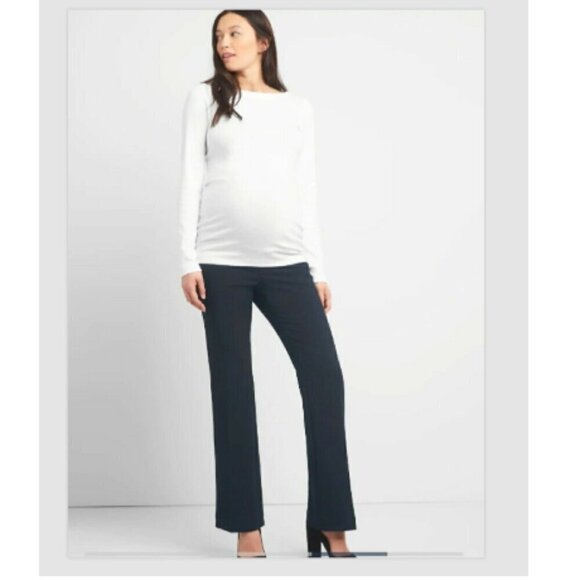 GAP Maternity Modern Bootcut Gray Full Panel Size 8 Trouser Dress Pants RT$69 - Picture 1 of 6